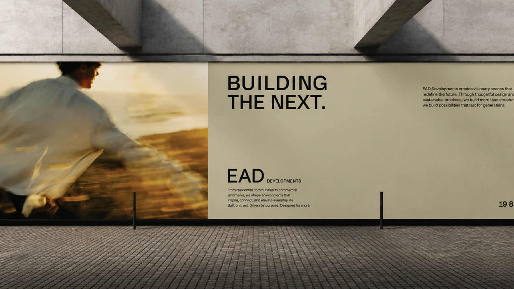 EAD campaign proposal on a large architectural wall