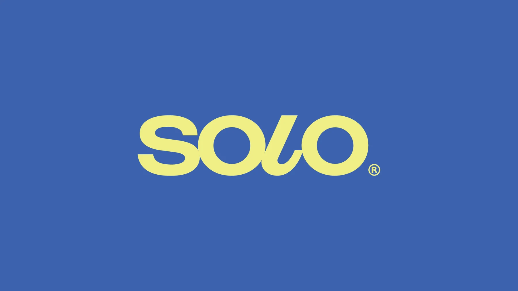 SOLO yellow wordmark on a blue background